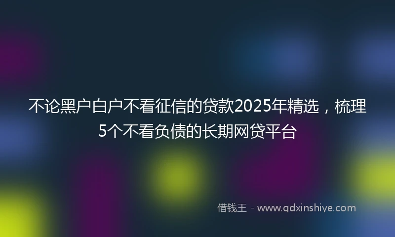 不论黑户白户不看征信的贷款2025年精选，梳理5个不看负债的长期网贷平台
