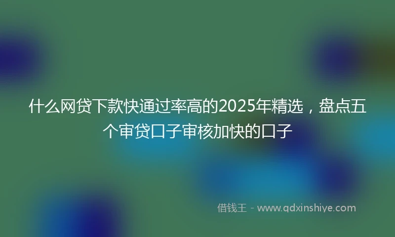 什么网贷下款快通过率高的2025年精选，盘点五个审贷口子审核加快的口子