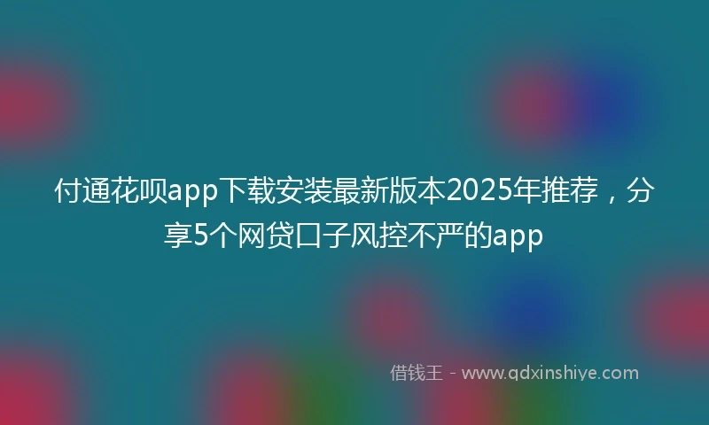 付通花呗app下载安装最新版本2025年推荐，分享5个网贷口子风控不严的app