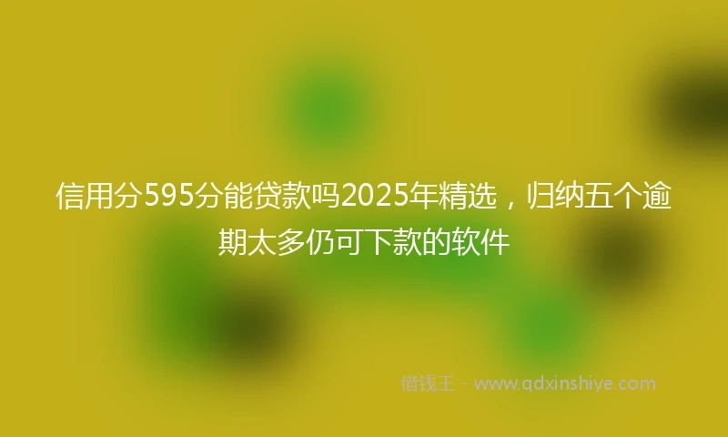 信用分595分能贷款吗2025年精选，归纳五个逾期太多仍可下款的软件