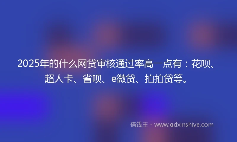 2025年的什么网贷审核通过率高一点有：花呗、超人卡、省呗、e微贷、拍拍贷等。