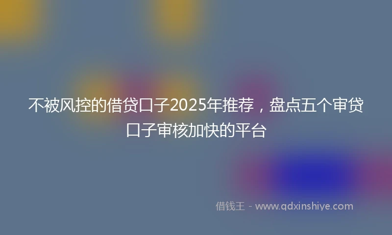 不被风控的借贷口子2025年推荐，盘点五个审贷口子审核加快的平台