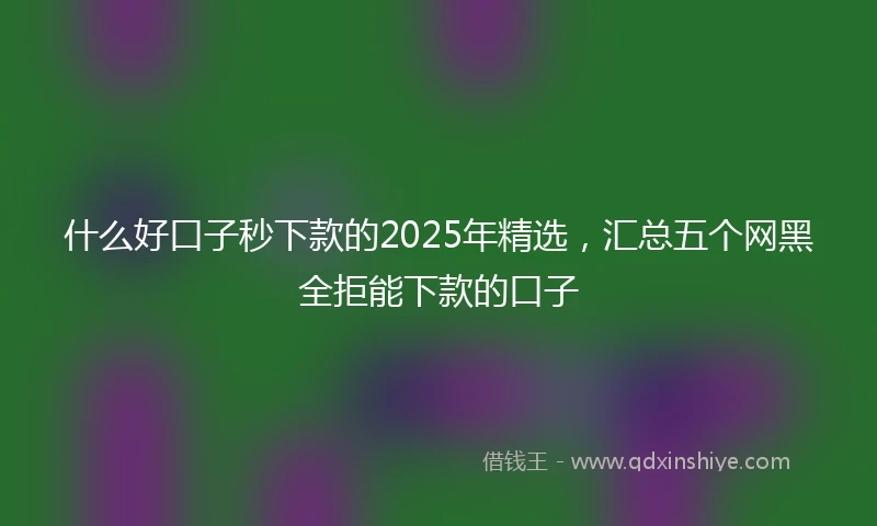 什么好口子秒下款的2025年精选，汇总五个网黑全拒能下款的口子