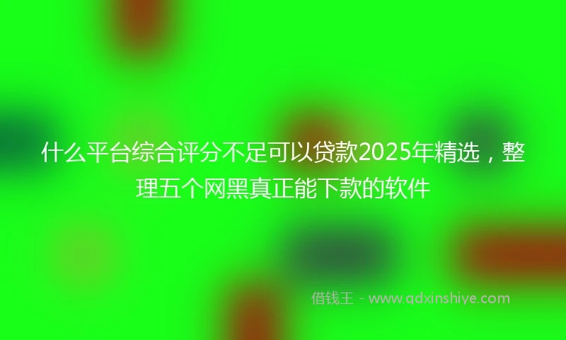什么平台综合评分不足可以贷款2025年精选，整理五个网黑真正能下款的软件
