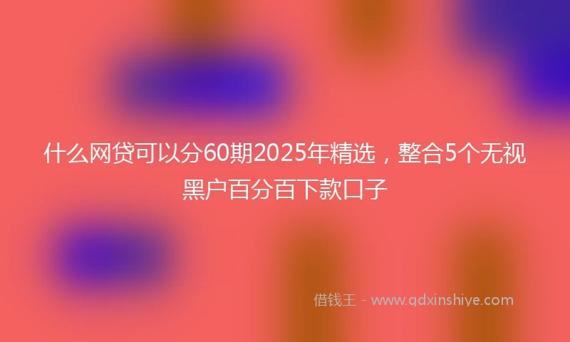 什么网贷可以分60期2025年精选，整合5个无视黑户百分百下款口子