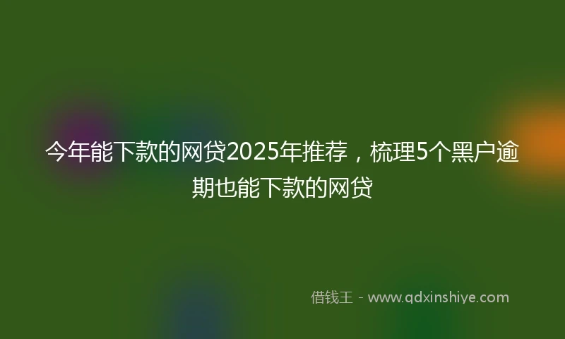 今年能下款的网贷2025年推荐，梳理5个黑户逾期也能下款的网贷