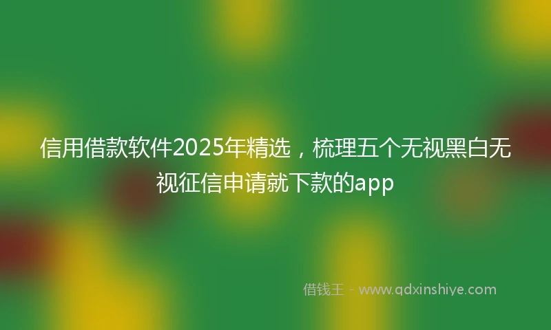 信用借款软件2025年精选，梳理五个无视黑白无视征信申请就下款的app