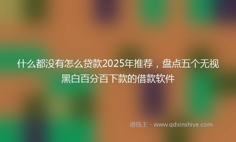 什么都没有怎么贷款2025年推荐，盘点五个无视黑白百分百下款的借款软件