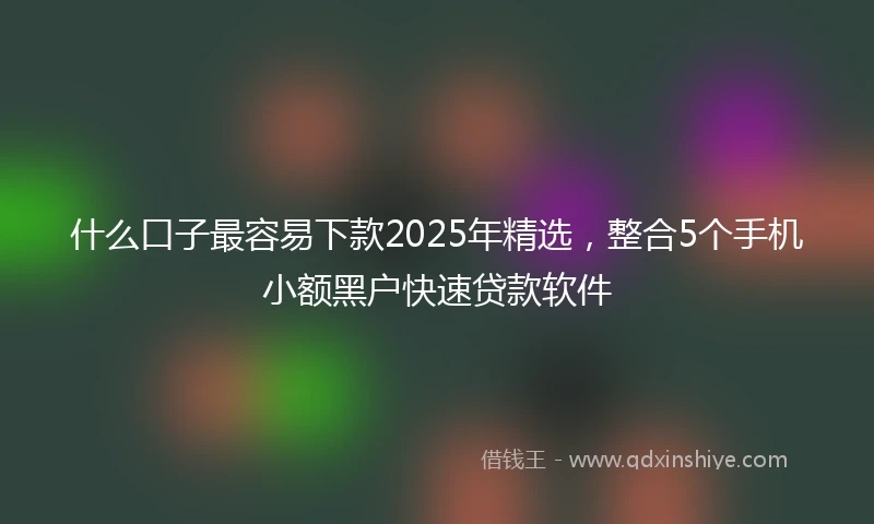 什么口子最容易下款2025年精选，整合5个手机小额黑户快速贷款软件