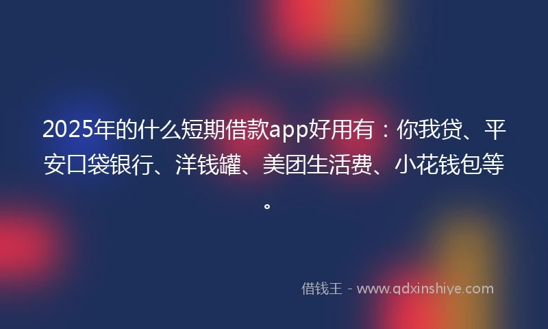 2025年的什么短期借款app好用有：你我贷、平安口袋银行、洋钱罐、美团生活费、小花钱包等。