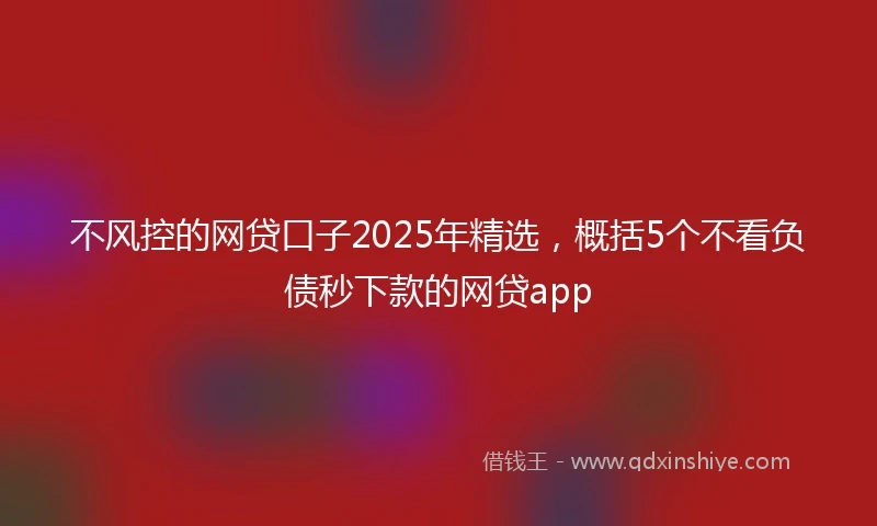 不风控的网贷口子2025年精选，概括5个不看负债秒下款的网贷app