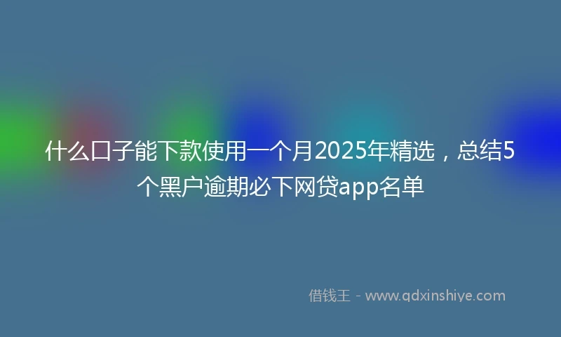 什么口子能下款使用一个月2025年精选，总结5个黑户逾期必下网贷app名单