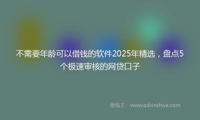 不需要年龄可以借钱的软件2025年精选，盘点5个极速审核的网贷口子