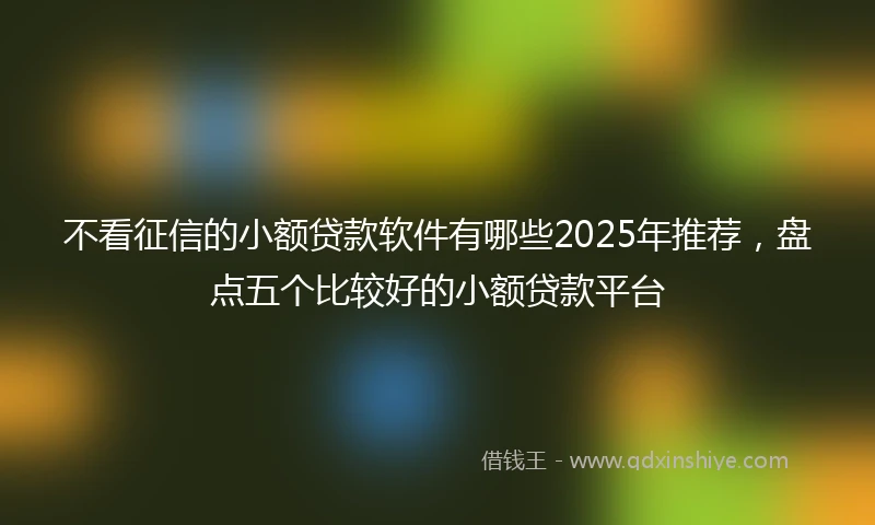 不看征信的小额贷款软件有哪些2025年推荐，盘点五个比较好的小额贷款平台