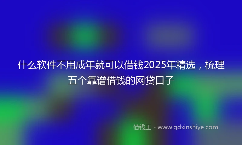 什么软件不用成年就可以借钱2025年精选，梳理五个靠谱借钱的网贷口子