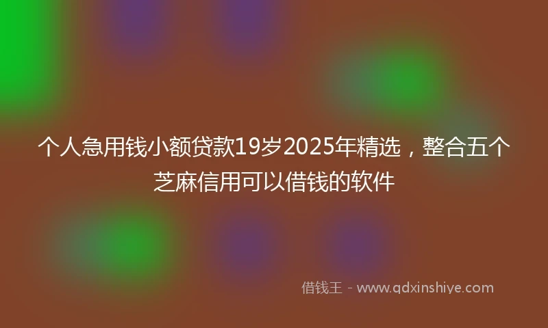 个人急用钱小额贷款19岁2025年精选，整合五个芝麻信用可以借钱的软件