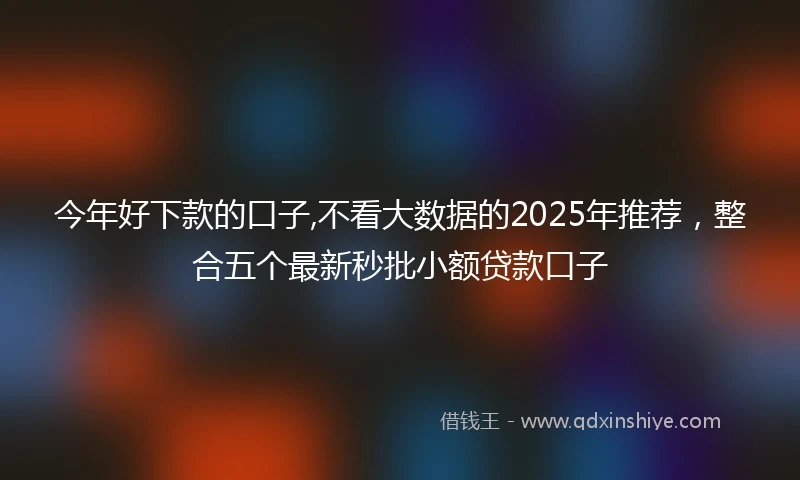 今年好下款的口子,不看大数据的2025年推荐,整合五个最新秒批小额贷款口子