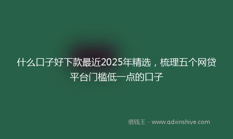 什么口子好下款最近2025年精选，梳理五个网贷平台门槛低一点的口子