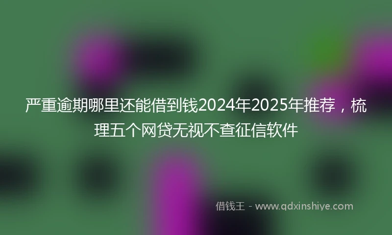 严重逾期哪里还能借到钱2024年2025年推荐，梳理五个网贷无视不查征信软件
