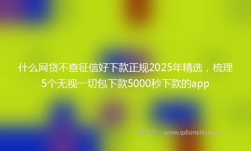 什么网贷不查征信好下款正规2025年精选，梳理5个无视一切包下款5000秒下款的app