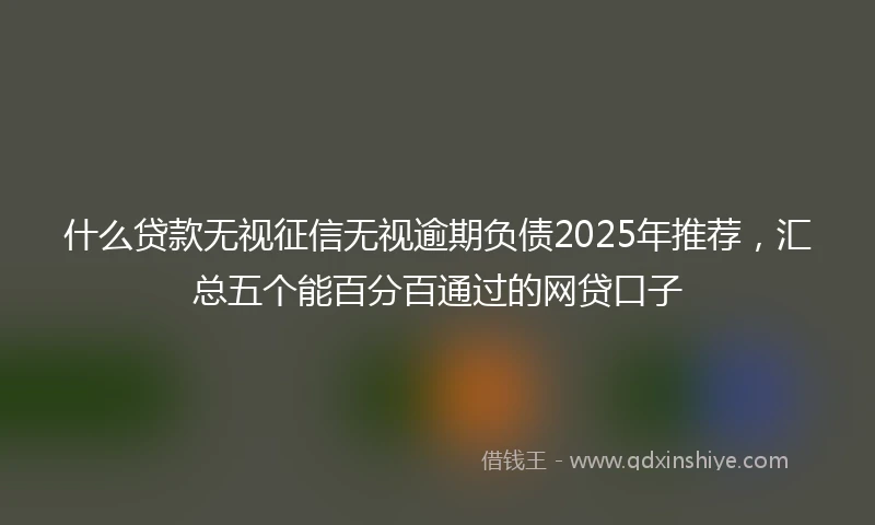 什么贷款无视征信无视逾期负债2025年推荐，汇总五个能百分百通过的网贷口子