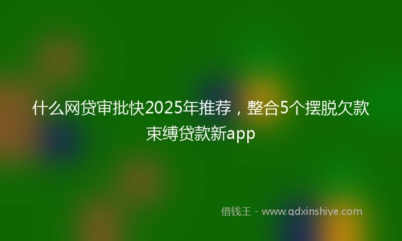什么网贷审批快2025年推荐，整合5个摆脱欠款束缚贷款新app