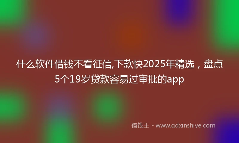 什么软件借钱不看征信,下款快2025年精选，盘点5个19岁贷款容易过审批的app