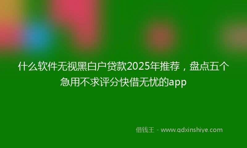 什么软件无视黑白户贷款2025年推荐，盘点五个急用不求评分快借无忧的app