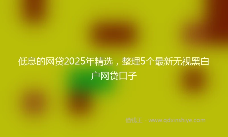 低息的网贷2025年精选，整理5个最新无视黑白户网贷口子
