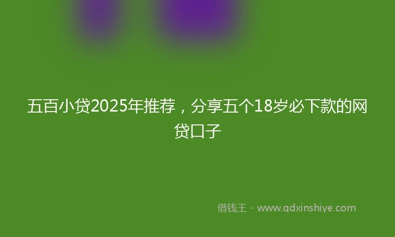 五百小贷2025年推荐，分享五个18岁必下款的网贷口子