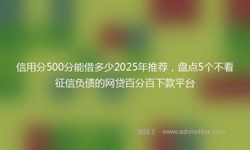 信用分500分能借多少2025年推荐，盘点5个不看征信负债的网贷百分百下款平台