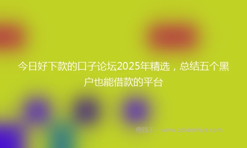 今日好下款的口子论坛2025年精选，总结五个黑户也能借款的平台
