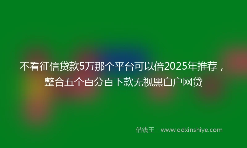 不看征信贷款5万那个平台可以倍2025年推荐，整合五个百分百下款无视黑白户网贷