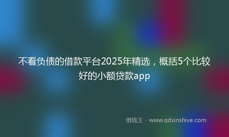 不看负债的借款平台2025年精选，概括5个比较好的小额贷款app