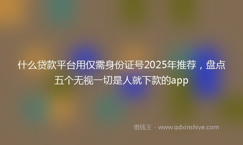 什么贷款平台用仅需身份证号2025年推荐，盘点五个无视一切是人就下款的app