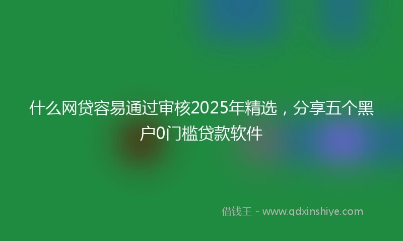 什么网贷容易通过审核2025年精选，分享五个黑户0门槛贷款软件