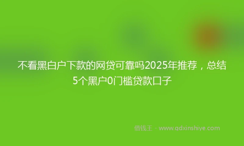 不看黑白户下款的网贷可靠吗2025年推荐，总结5个黑户0门槛贷款口子