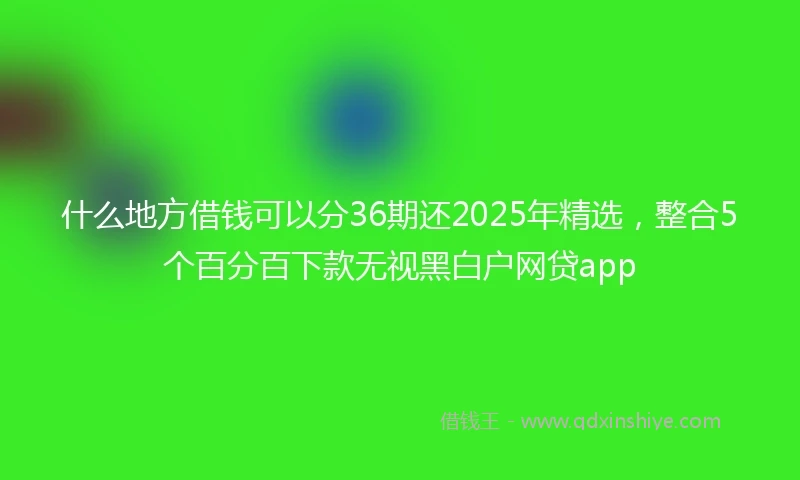 什么地方借钱可以分36期还2025年精选，整合5个百分百下款无视黑白户网贷app