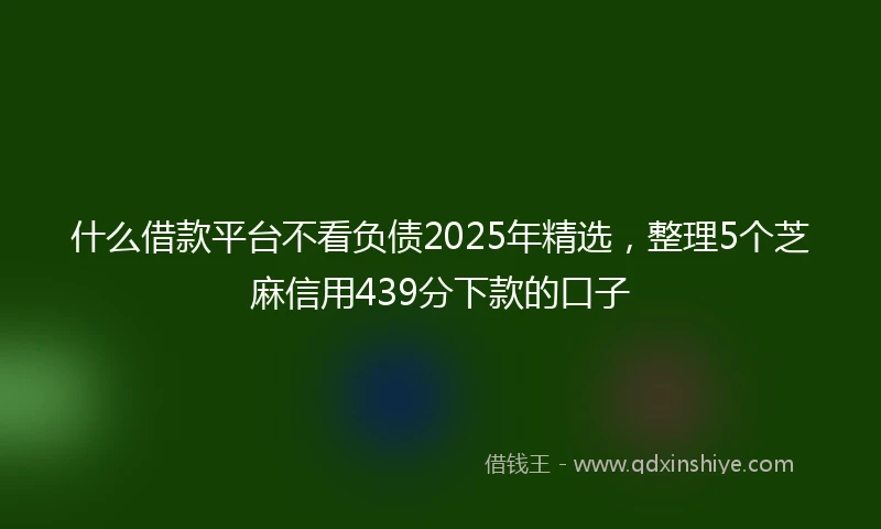 什么借款平台不看负债2025年精选，整理5个芝麻信用439分下款的口子
