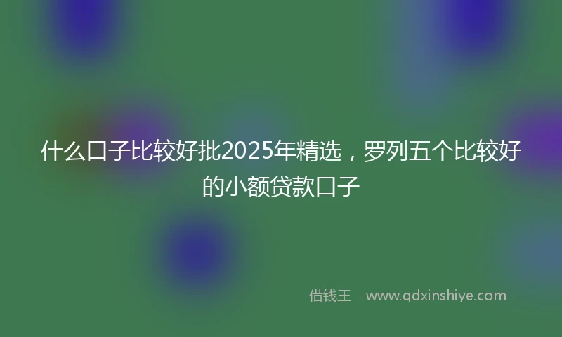 什么口子比较好批2025年精选，罗列五个比较好的小额贷款口子