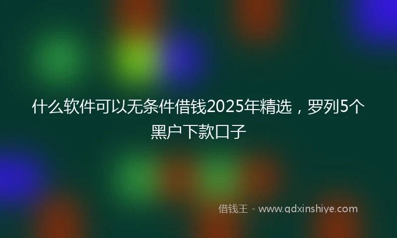 什么软件可以无条件借钱2025年精选，罗列5个黑户下款口子