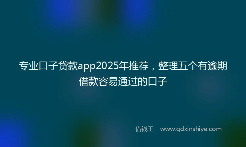 专业口子贷款app2025年推荐，整理五个有逾期借款容易通过的口子