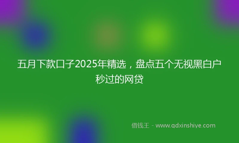 五月下款口子2025年精选，盘点五个无视黑白户秒过的网贷