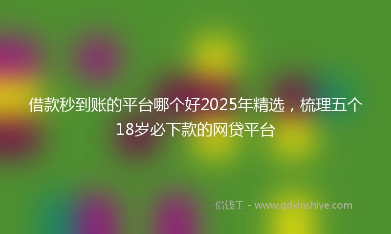借款秒到账的平台哪个好2025年精选，梳理五个18岁必下款的网贷平台
