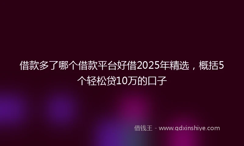 借款多了哪个借款平台好借2025年精选，概括5个轻松贷10万的口子