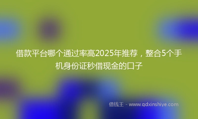 借款平台哪个通过率高2025年推荐，整合5个手机身份证秒借现金的口子
