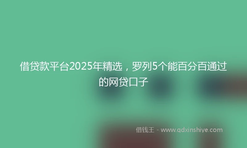 借贷款平台2025年精选，罗列5个能百分百通过的网贷口子