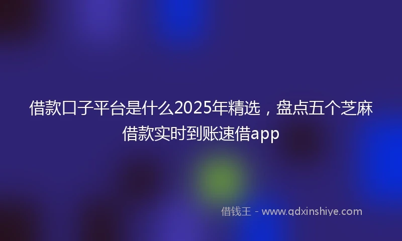 借款口子平台是什么2025年精选，盘点五个芝麻借款实时到账速借app