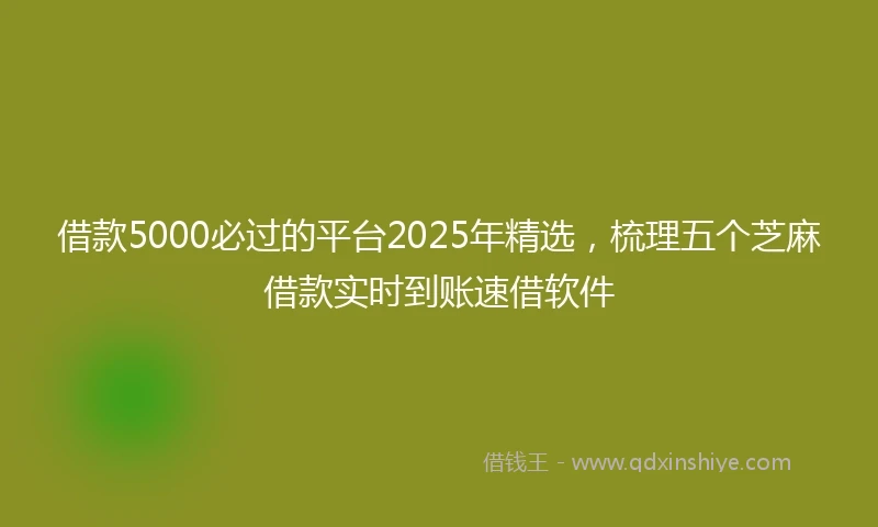 借款5000必过的平台2025年精选，梳理五个芝麻借款实时到账速借软件