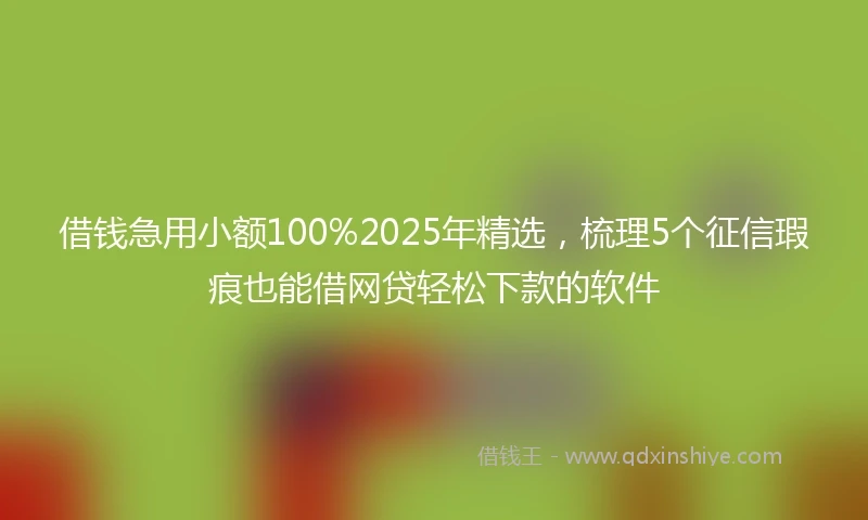 借钱急用小额100%2025年精选，梳理5个征信瑕疵也能借网贷轻松下款的软件